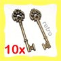 10x Charms chiave bronzo