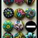 Orecchini bottone fiori multi colori