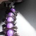 Collana con pietre preziose viola-ametista e nastro