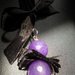 Collana con pietre preziose viola-ametista e nastro