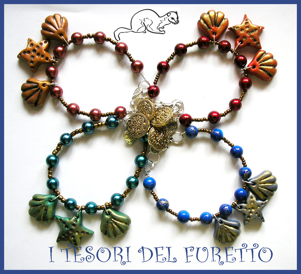 Bracciale rigido con stella marina - Gioielli - Bracciali e cavigli... | su