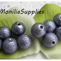 10 PZ PERLE ACRILICHE MARTELLATE 12 MM COLOR GRIGIO PERLA D08468