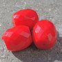1 perla media a barilotto sfaccettata rossa in acrilico - 18x20 mm.