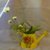 innafiatoio  giallo  decorato con decoupage  + fiori finti 