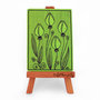 ACEO "Impronte 004, Tulipani verdi" - cartolina stampata da collezione