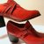 ORANGE-RED CALF HEELED SHOES - SIZE 5,5 - '70 - MADE IN ITALY - NEW AND NEVER WORN