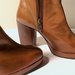 BROWN KIDSKIN LOW BOOTS (TRONCHETTO) - SIZE 6.5 - '70 - MADE IN ITALY - NEW AND NEVER WORN