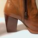 BROWN KIDSKIN LOW BOOTS (TRONCHETTO) - SIZE 6.5 - '70 - MADE IN ITALY - NEW AND NEVER WORN