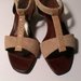 APRICOT SUEDE AND PYTHON SANDALS SIZE 6.5 - '80 - MADE IN ITALY - NEW AND NEVER WORN