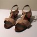 APRICOT SUEDE AND PYTHON SANDALS SIZE 6.5 - '80 - MADE IN ITALY - NEW AND NEVER WORN