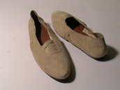 SUEDE BALLET FLATS (BALLERINA) - SIZE 6.5 - '80 - MADE IN ITALY - NEW AND NEVER WORN