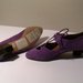  PURPLE SUEDE LOW HEELED SHOES - SIZE 6.5 - '80 - MADE IN ITALY - NEW AND NEVER WORN