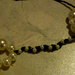 Collana in vetro e swarovsky nero con perle sintetiche bianche