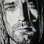 Kurt Cobain acrilico moderno su cartoncino