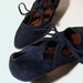MIDNIGHT BLUE SUEDE LOW HEELED SHOES - SIZE 6.5 - '80 - MADE IN ITALY - NEW AND NEVER WORN