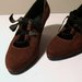 BROWN SUEDE HEELED SHOES - SIZE 6.5 - '80 - MADE IN ITALY - NEW AND NEVER WORN