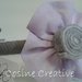 Cerchietto grigio con fiore lilla fatto a mano
