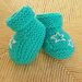 Newborn Aqua Booties with Little Embroidered Stars