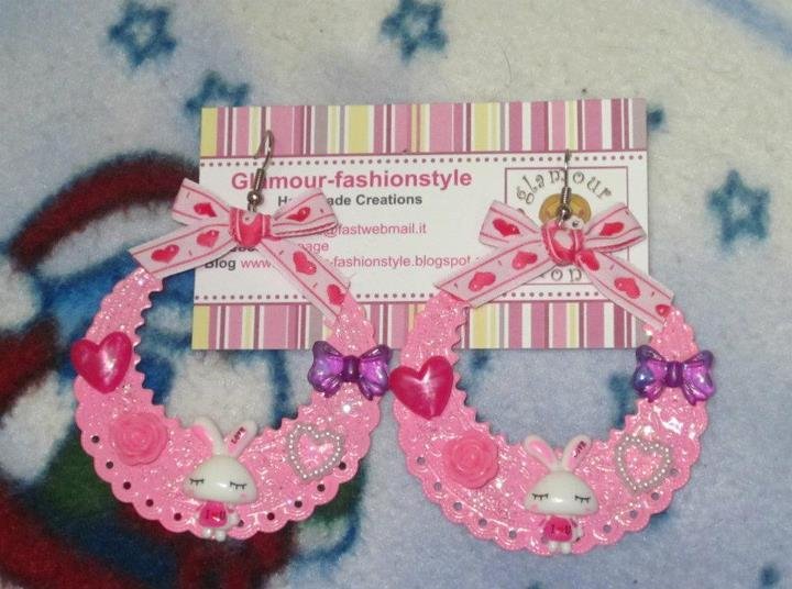 Orecchini Pasqua A Forma Di Coniglietto Con Perle E Fiocco - Pendenti Carota E Coniglio, Gioielli Donna