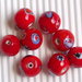 8 perle rosse in ceramica 11mm vend.