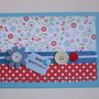 Biglietto "happy birthday" carta fiori + pois bianchi