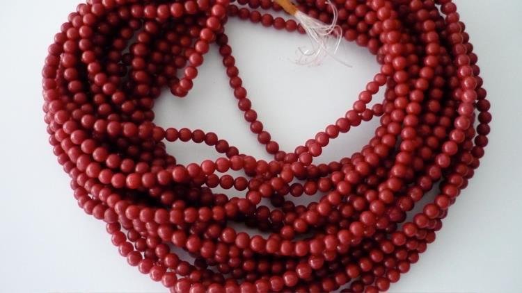 Perline Di Giada Rossa Naturale 12mm - 31-33 Pezzi Per Creazione Gioielli Fai Da Te - Pietre Semi Preziose Lucide