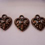 Charms Heart color rame anticato Nickel free 5 pezzi