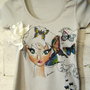 Originally Hand Painted T Shirt Butterfly Girl "Mandy"