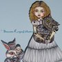 Alice nel paese delle meraviglie Paper Doll-White Rabbit e Cheshire Cat 