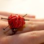 Ring for knitting addicted - red