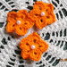 10 fiori arancioni a stella con perlina uncinetto scrapbooking bomboniere