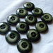 12 bottoni verde e nero,di plastica,2cm  materiali ,vintage  