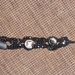 B3 bracciale originale blu lavorazione macramè con bottoni antichi in madreperla--------Handmade blue bracelet with antique nacre bottons