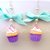 Orecchini Cupcakes in Fimo e fiocco in raso verde acqua