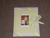 1000Album foto originale fatto a mano in lino verde e beige--------------------Original picture album handmade with green&cream flax.