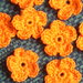 10 fiori arancioni uncinetto scrapbooking applicazioni bomboniera