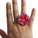 RED PASSION flower ring - anello fiore