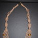 C29 Collana originale beige con lavorazione a macramè e perle di vetro-------necklace handmade with macramè technique and glass pearls