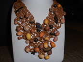 C3 Girocollo originale con conchiglie e noce di cocco-------Handmade collar necklace with shells and coconut