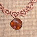 C10 collana girocollo marroncina con Swarovsky-----Light brown handmade collar necklace with Swarovsky crystal