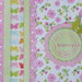 Biglietto "happy birthday" fiori rosa + farfallina verde