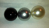 150 perle 20 mm in plastica bianco,nero e grigio