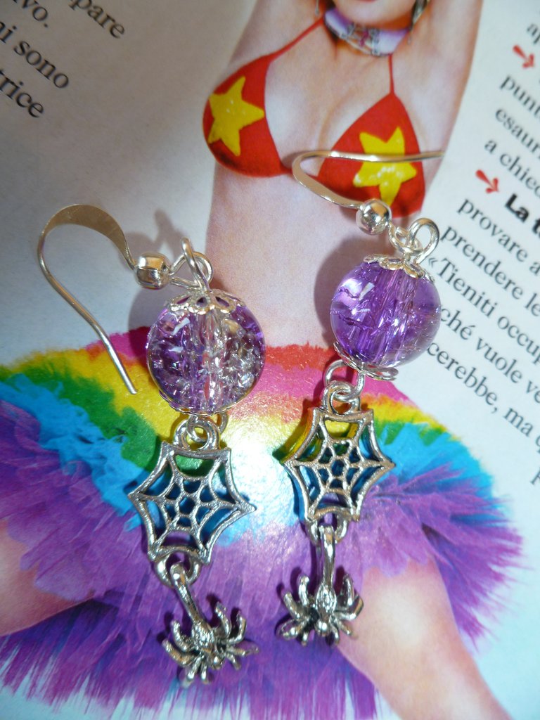 MADE BY HAND Orecchini Pendenti Sole E Luna In Argento Anticato Con Pietra Di Luna - Gioiello Boho Donna - Ipoallergenici