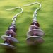 orecchini di perle brillanti viola e dischi argentati