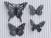 4 farfalle metallo nero  vend.