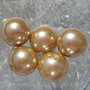 5 perle giallo dorato scuro - 14 mm.