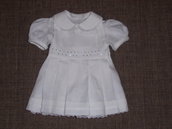Completo battesimo in lino per bambina con gonna salopette---------Girl Christening flax outfit