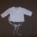 Completo battesimo in lino per bambina con gonna salopette---------Girl Christening flax outfit