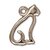 Charms TierraCast® Cat Rhodium plated 