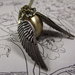 harry potter necklace witch pocket watch pendant brass bronze golden ball wings chain charm y026